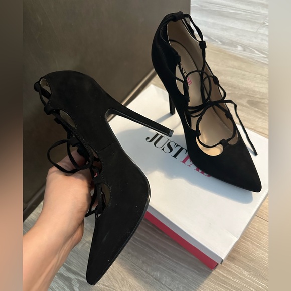 JustFab Lace Up Heels - Picture 2 of 5